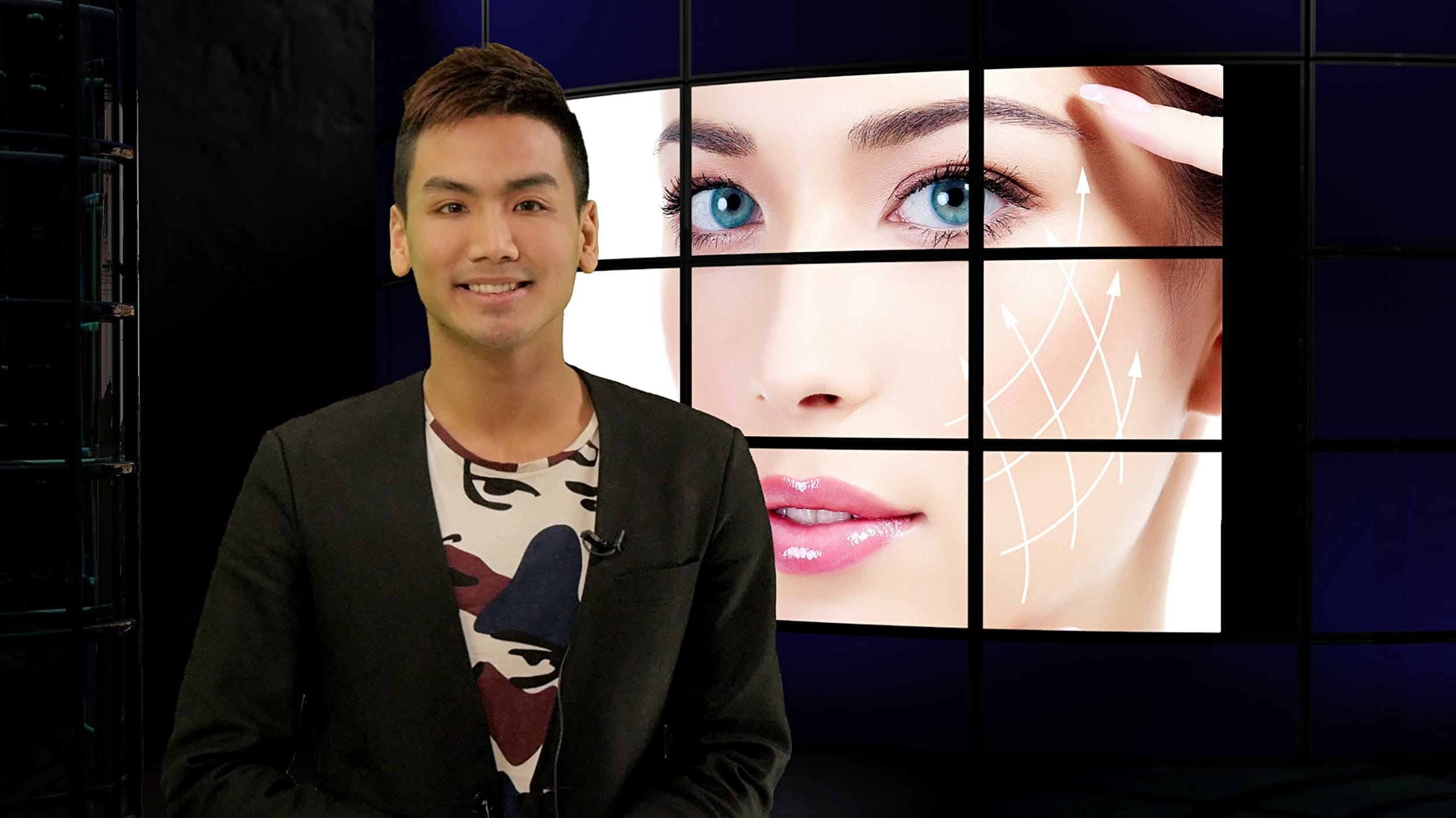 Piece to camera during TV presenter training