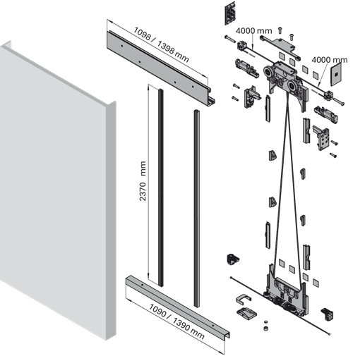Koblenz TRICKS 0590 Invisible 50Kg Door Sliding System