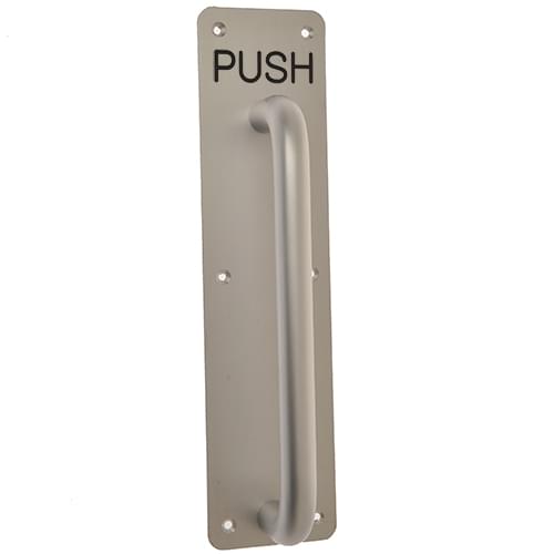 7047 150MM SAA PULL HANDLE ON PLATE ENGRAVED 'PUSH'