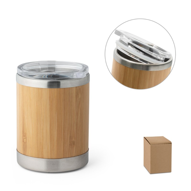Tasse isotherme 350ml en bambou et acier inox