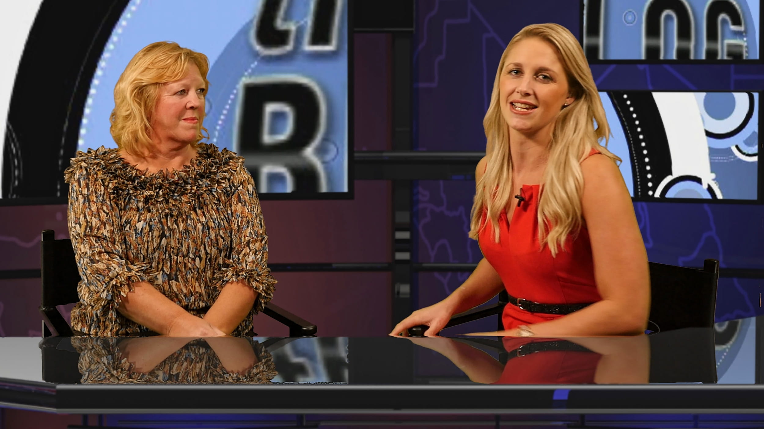 Live magazine show virtual set - screen grab during recording