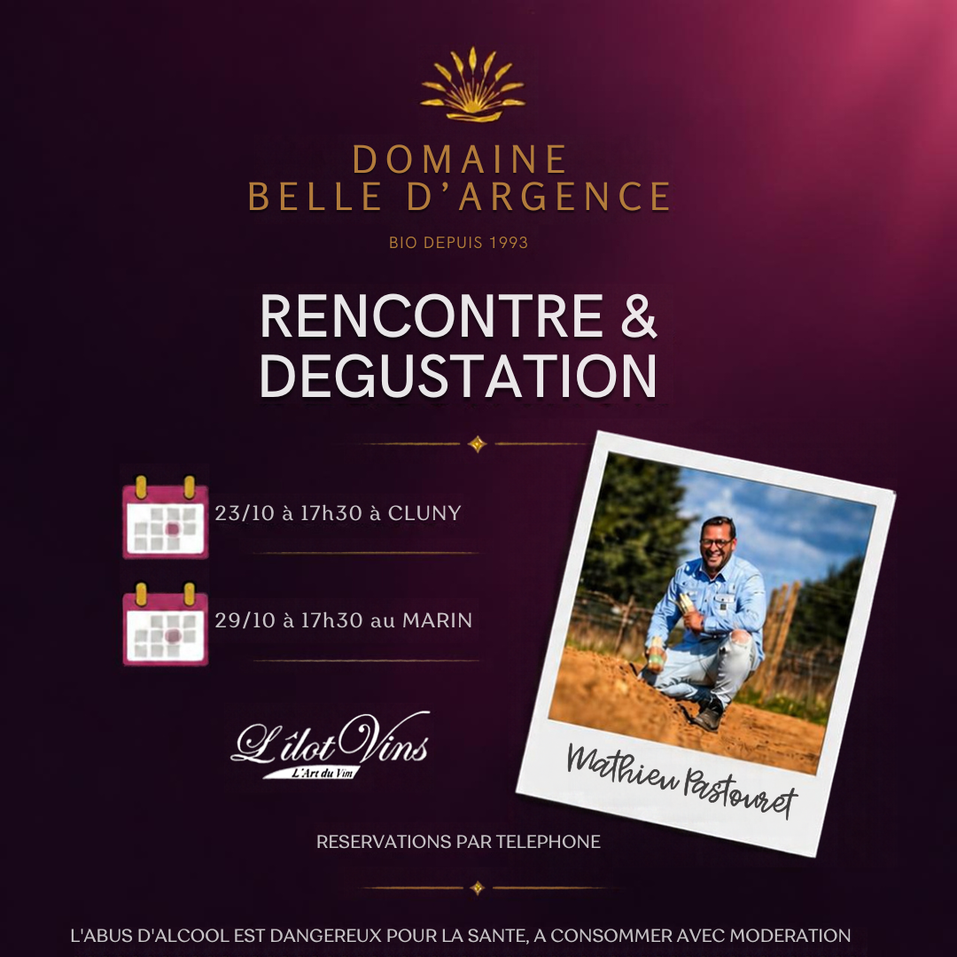Dégustation Domaine Belle d'Argence chez L'îlot Vins