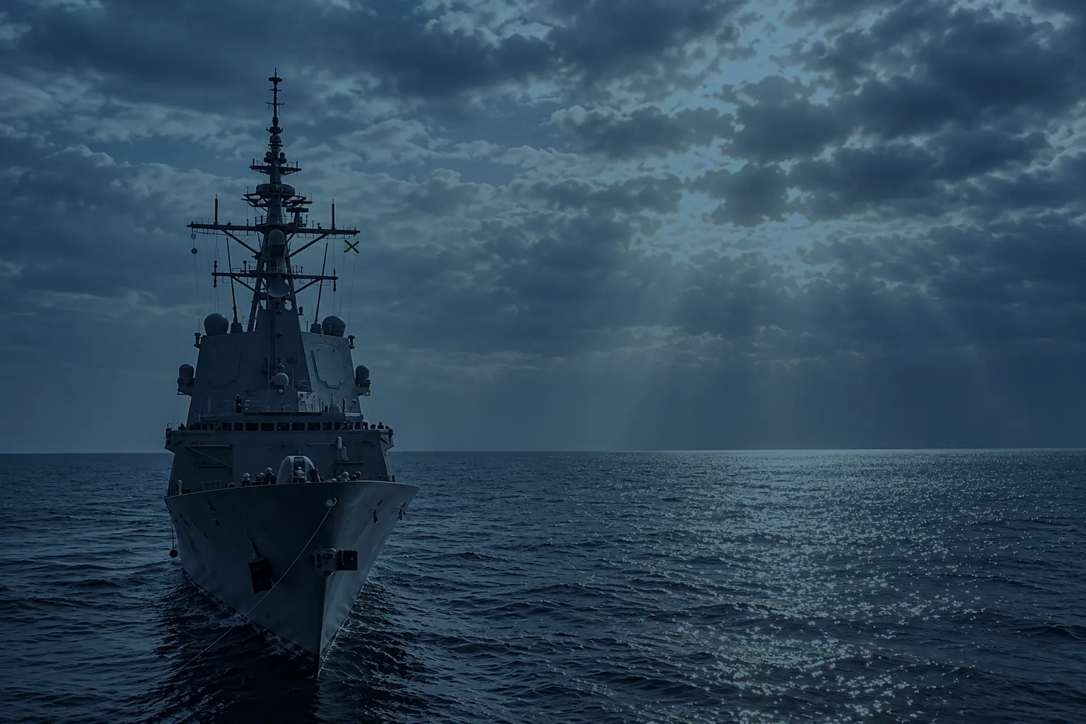 A naval vessel at sea
