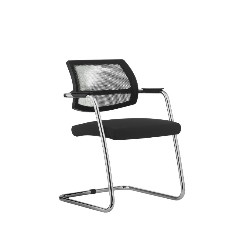 Siège visiteur luge Unimesh éco cuir noir Sitland