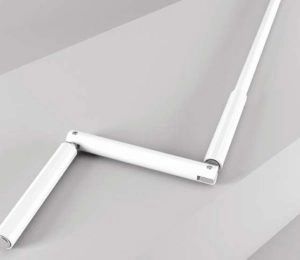 White awning crank handle for operating retractable awnings.