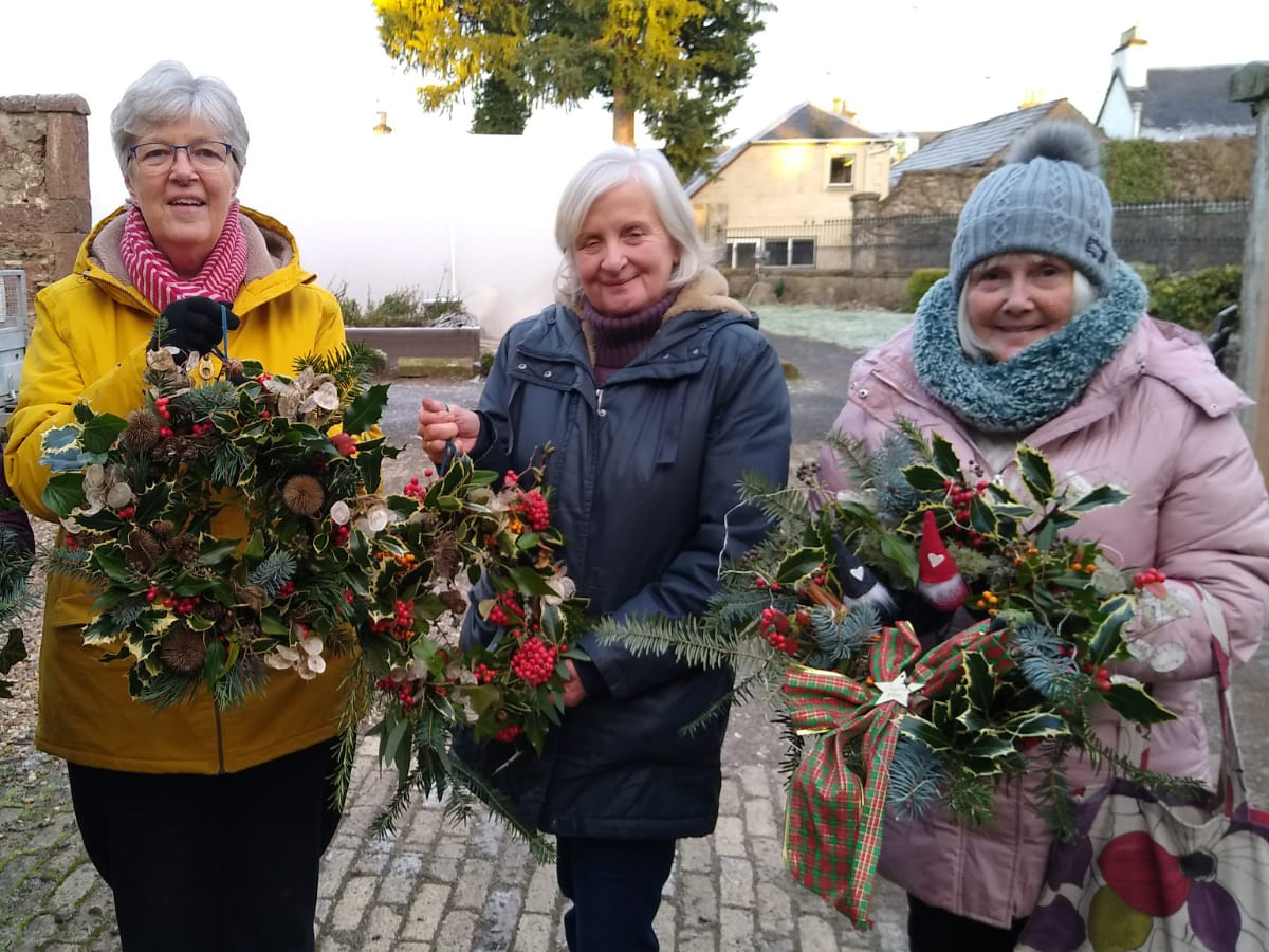 Christmas wreath making