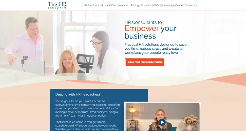 The HR Consultants website on desktop