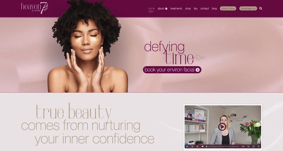 Heaven at No.7 website on desktop
