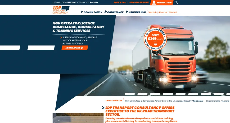 LDP Transport website on desktop