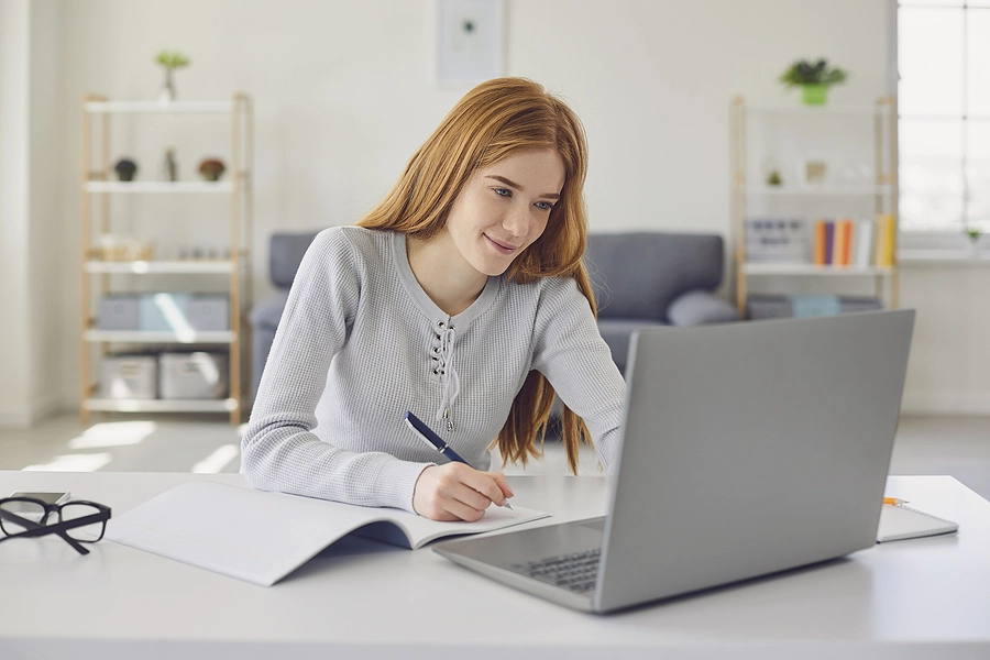 bigstock-Distance-Learning-girl-Studyin-367018921